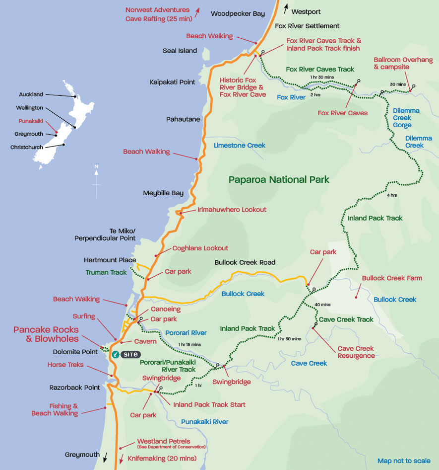 Maps of Punakaiki | Official Punakaiki Tourism Website